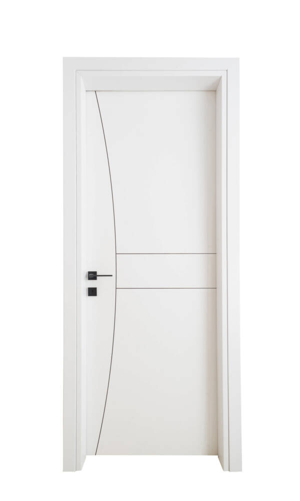 Εσωτερική Laminate πόρτα Λευκό 100 με σχέδιο Inox - ΝΑΝΤΙΑ